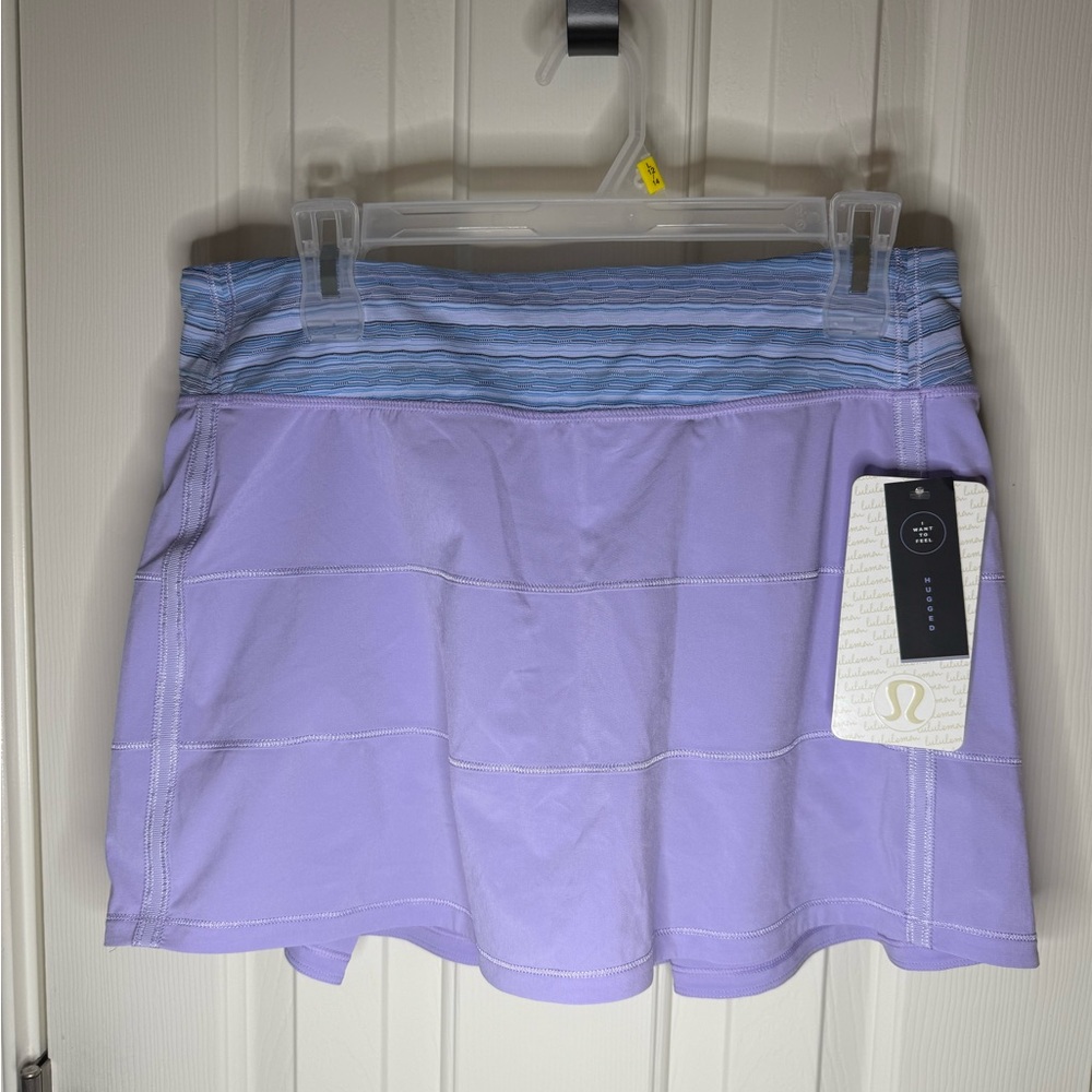 NWT Lululemon Pace Rival Skirt II (Tall) Lilac/wave twist lilac captain blue 8